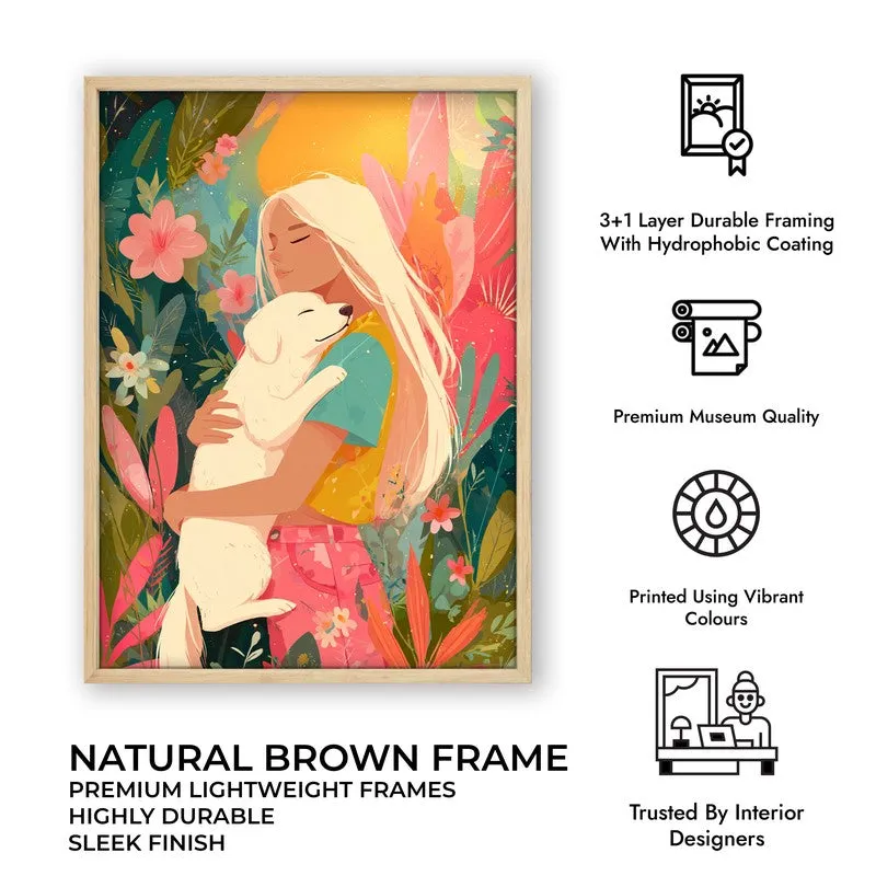 Wild Tender Canvas Wall Painting - Brown Frame media 10