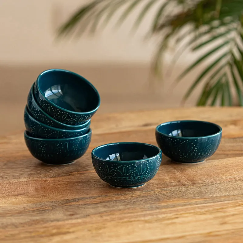 Forest Fern Ceramic Dip Bowl (120 mL) - Set Of Six media 1