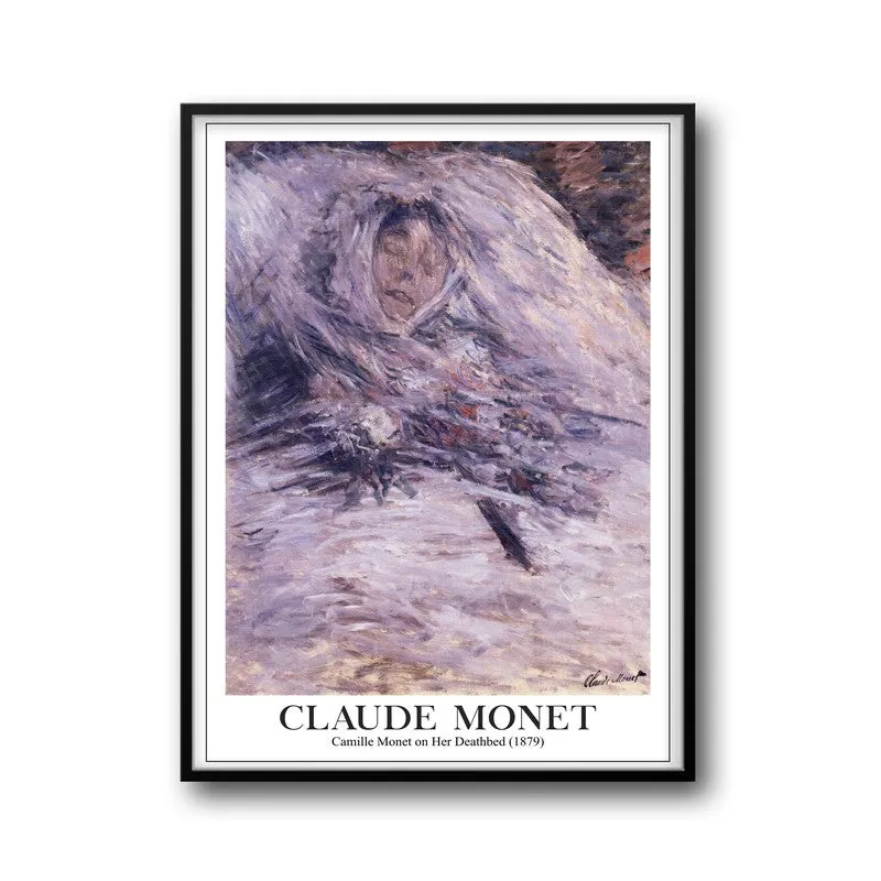 Camille Monet On Her Deathbed Archival Canvas Wall Painting - Black Frame media 5