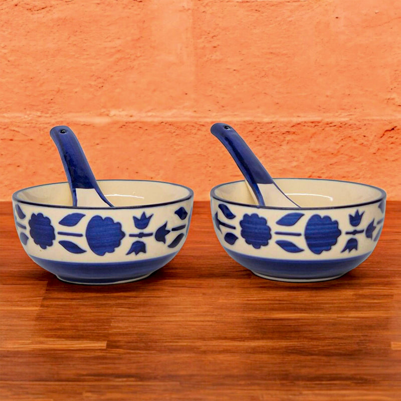 Ambar Fleura Soup Bowl With Spoon (250 mL) - Set Of Two media 4