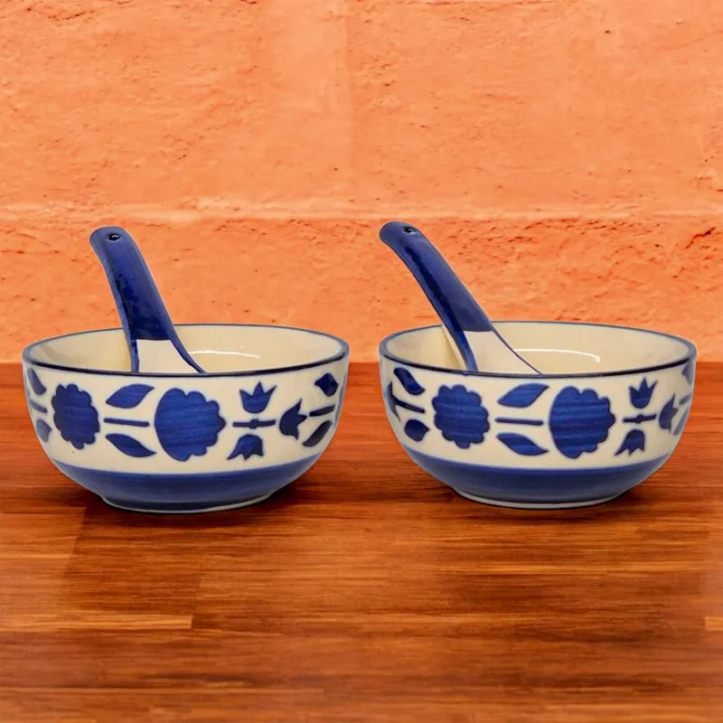Ambar Fleura Soup Bowl With Spoon (250 mL) - Set Of Two media 4