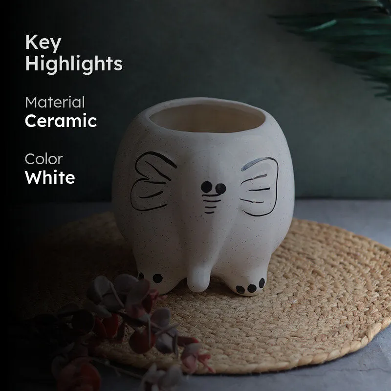 Adorable Pachyderm Ceramic Planter media 2