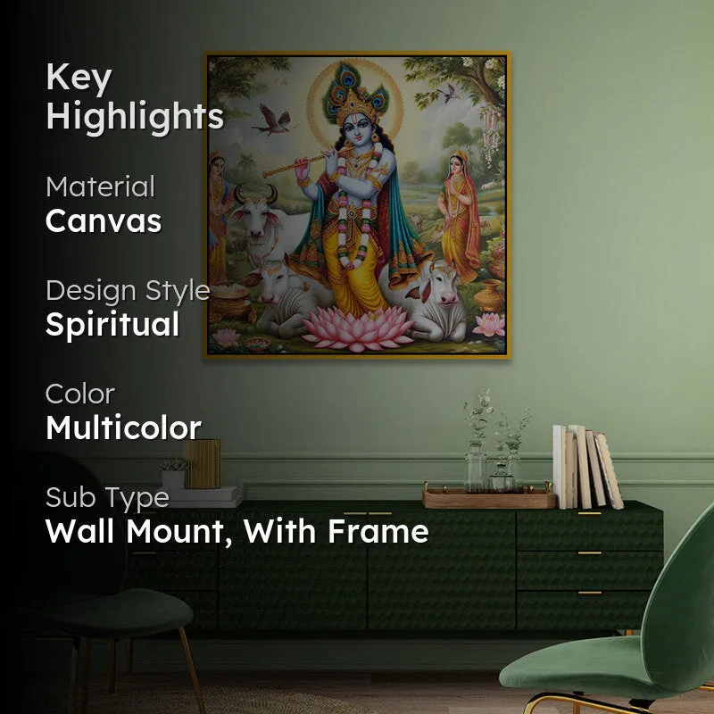 Vibrant Gopala Canvas Wall Art With Frame media 2