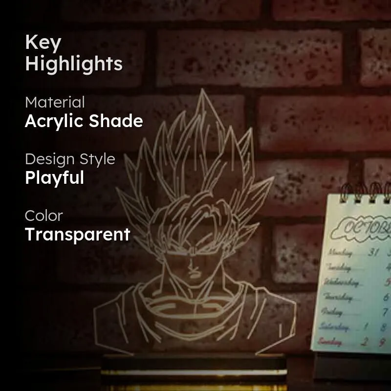 Go Goku Acrylic Table Lamp - Transparent media 2