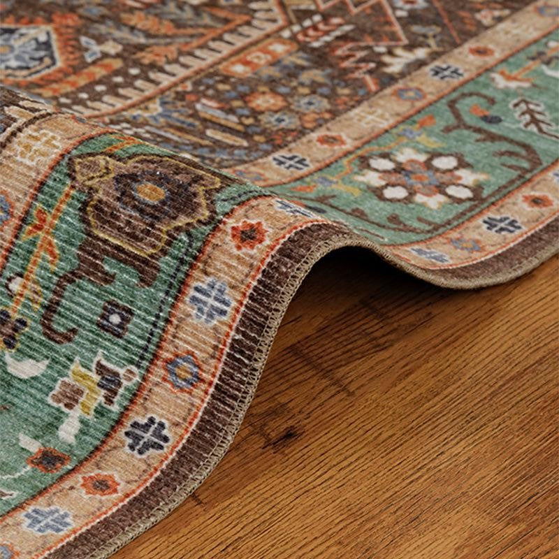 Noah Ethnic Polyester Carpet - Brown & Green media 7