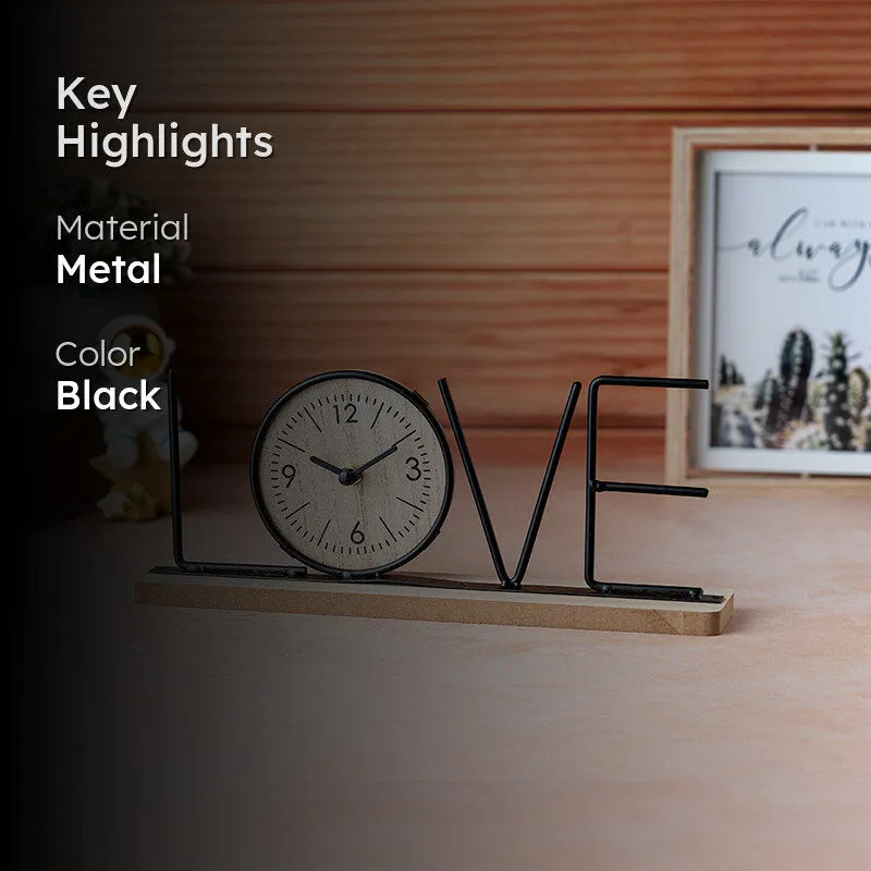 Typo Love Table Clock - Black media 2