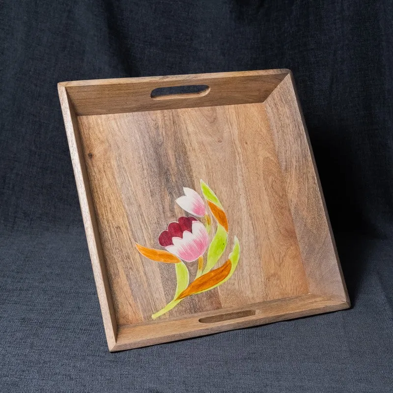 Padma Elegance Wooden Serving Tray media 3