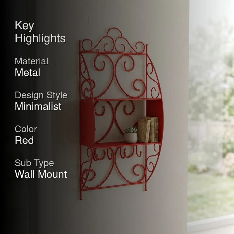 Red wall rack displayed in a bright interior setting