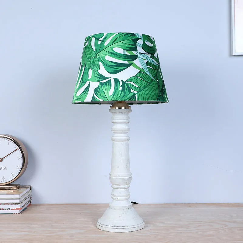 Kaizen Coil Printed Mango Wood Table Lamp - Green,White media 3