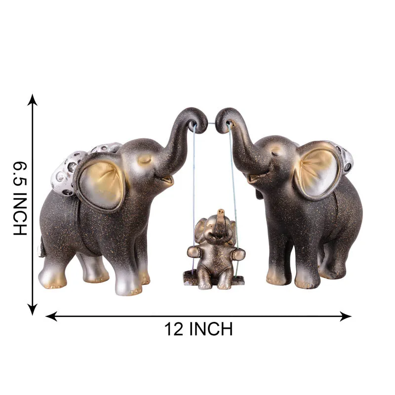 Tiny Tuskers Painted Polyresin Show Piece - Coffee media 6