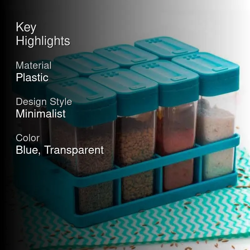 Blue Sleeky Spice Container (80 mL Each) - Set Of 8 media 2