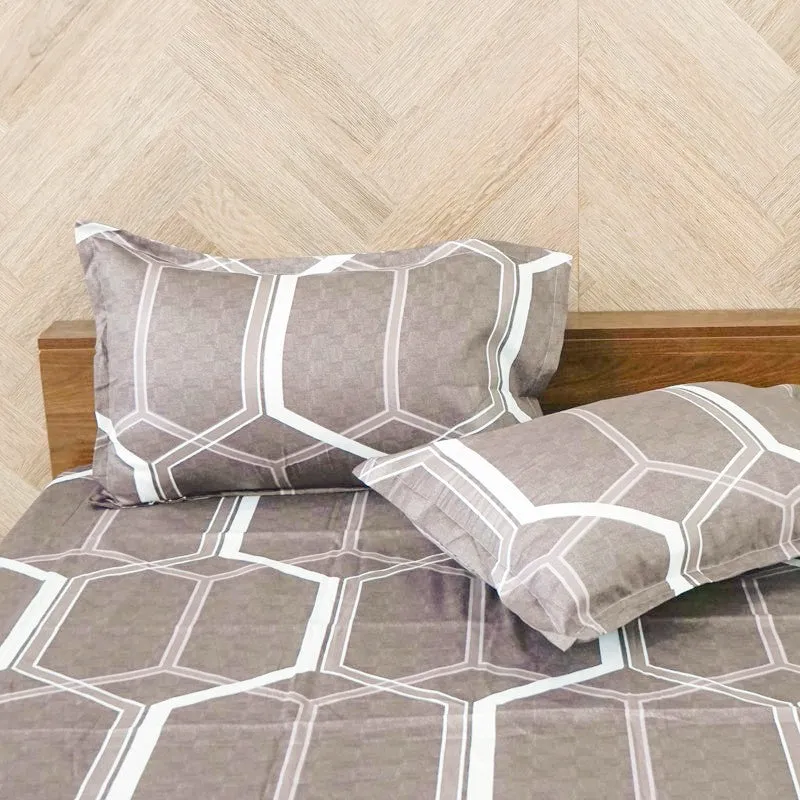 Hivescape Geometric Cotton Bedsheet (Brown) - 200 TC media 4