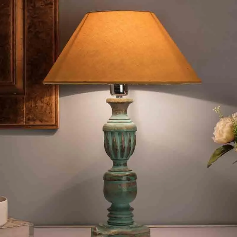 Lueur Fabric Table Lamp - Blue,Brown media 3