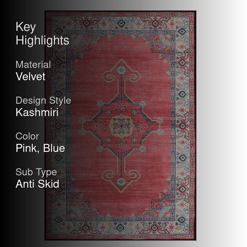 Rumiya Velvet Rectangle Anti-Skid Carpet media 2