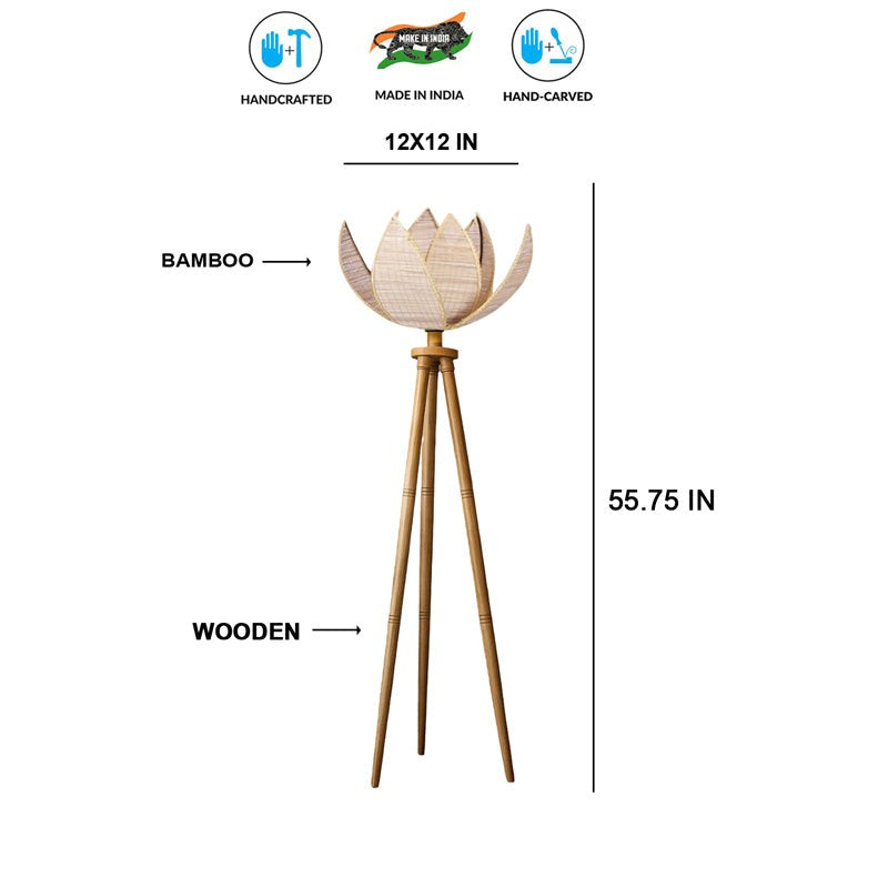Padme Tripod Wooden Floor Lamp media 7