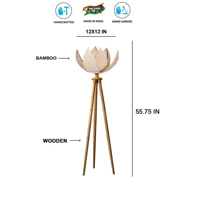 Padme Tripod Wooden Floor Lamp media 7
