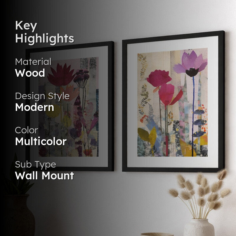 Flora Trance Wall Art With Frame - Set Of Two media 2