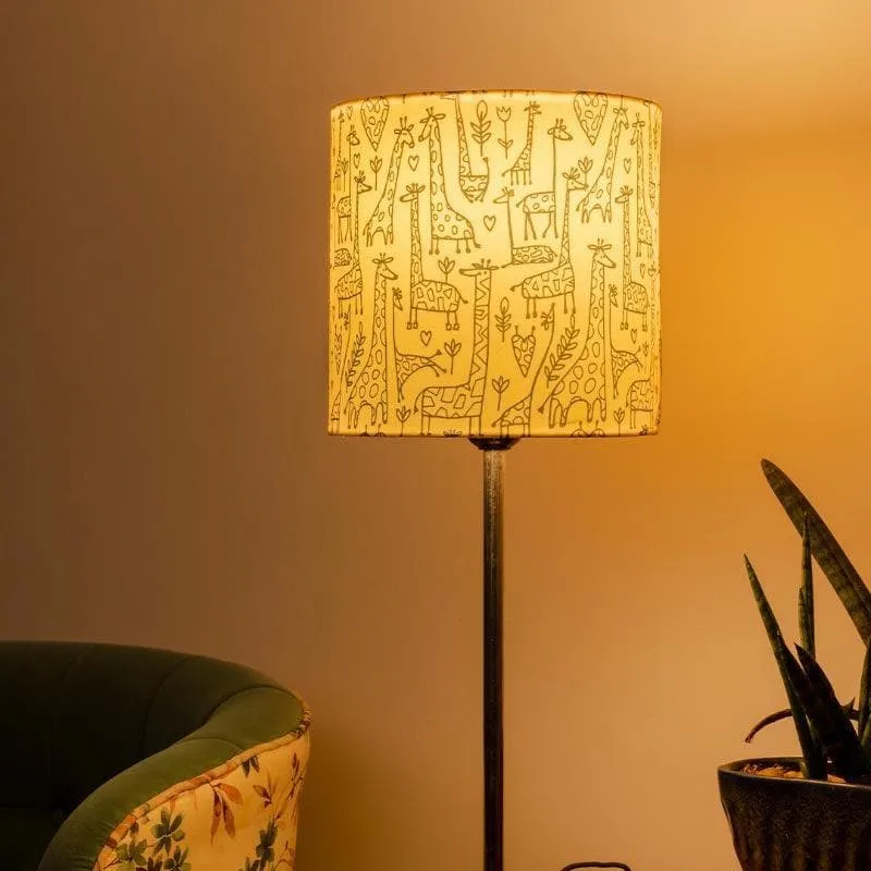 Tall Tales Metal Chrome Fabric Table Lamp - Beige,Black media 1