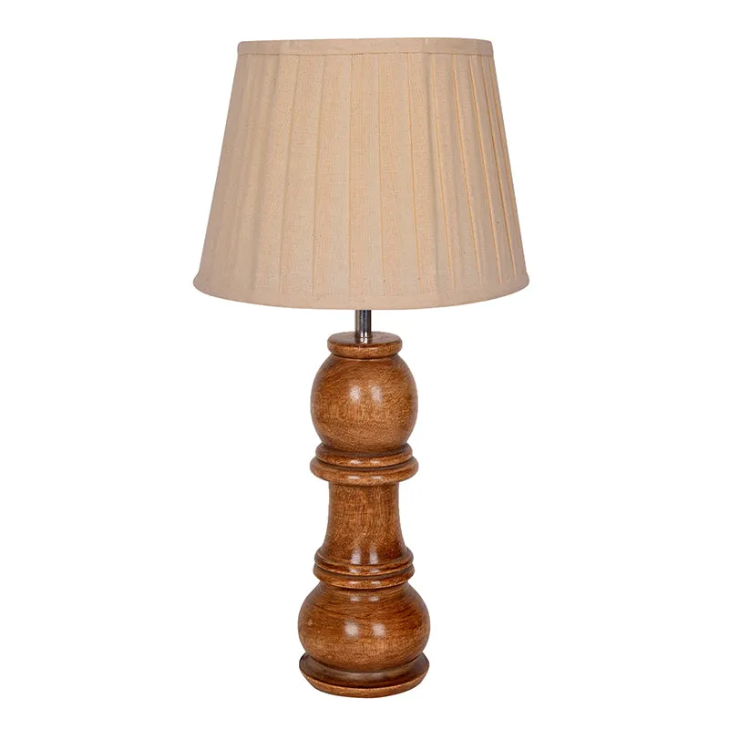 Pleated Bishop Wooden Table Lamp - Brown media 3