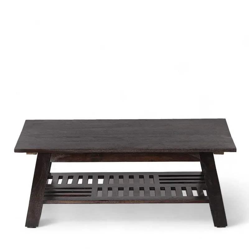Azvino Sheesham Wooden Center Table - Dark Brown media 4