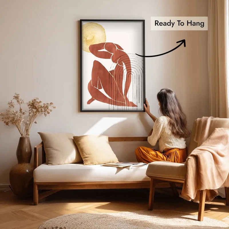Embrace of Silence Canvas Wall Painting With Black Frame media 7