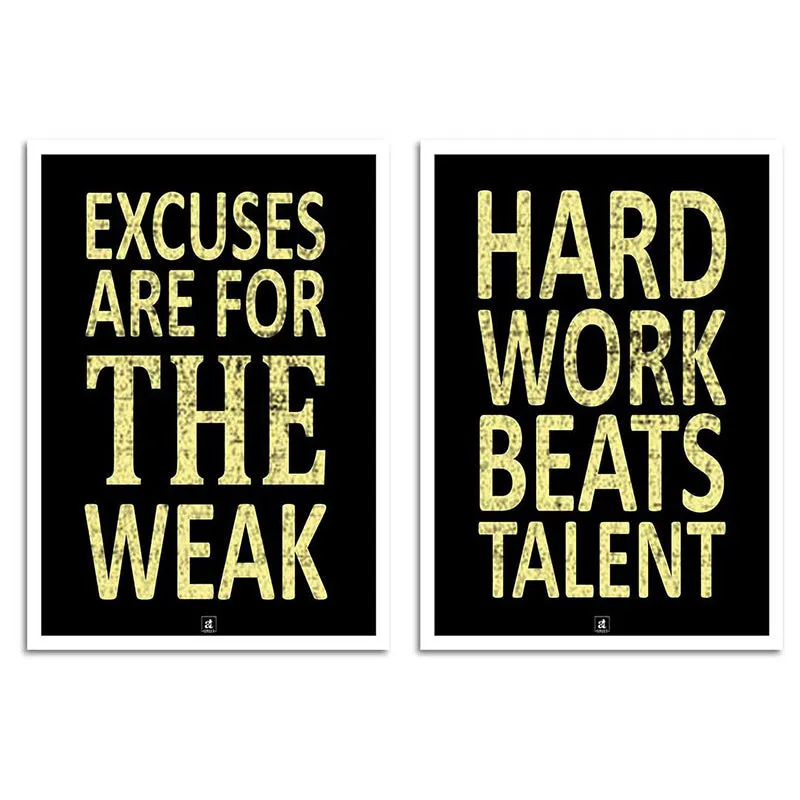 Hard Work Beats Talent Wall Art - Set Of Two media 5