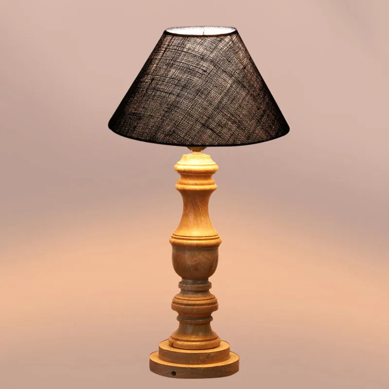 Sienna II Carve Wooden Table Lamp - Blue,Brown media 4