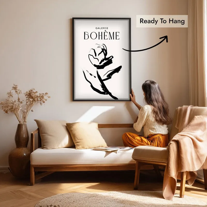 Expressive Flora Canvas Wall Painting With Black Frame media 7