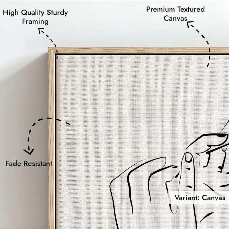Intertwined Canvas Wall Painting With Brown Frame media 7