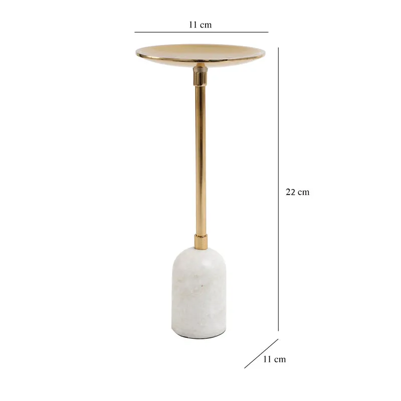 Advano Marble Candle Holder (Gold) - Small media 5