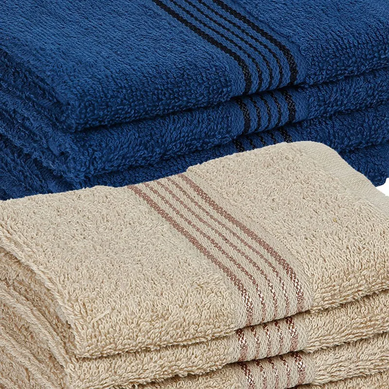 Bodil Face Towel (Blue,Beige) - Set Of Eight media 4