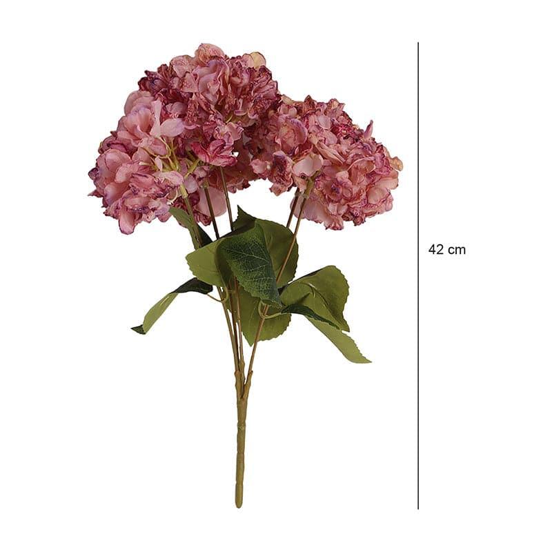 Faux Albidus Hydrangea Floral Bunch - Pink media 5
