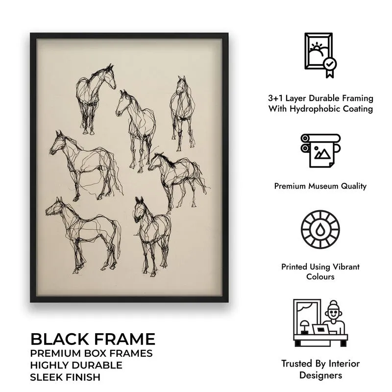Contemporary Horse Wall Painting With Black Frame media 10