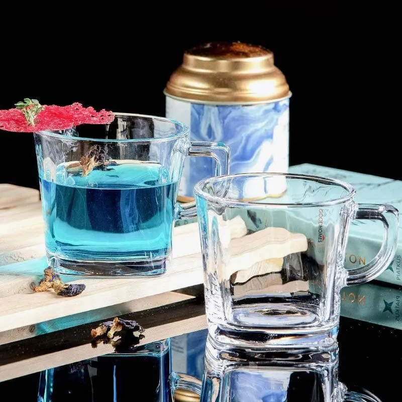 Moriss Glass Tea Cup (210 mL Each) - Set of Six media 1