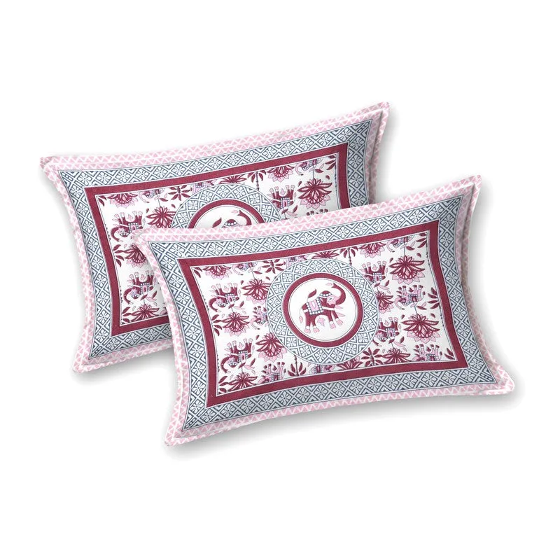 Petalel Cotton Bedsheet (White,Pink) - 240 TC media 4