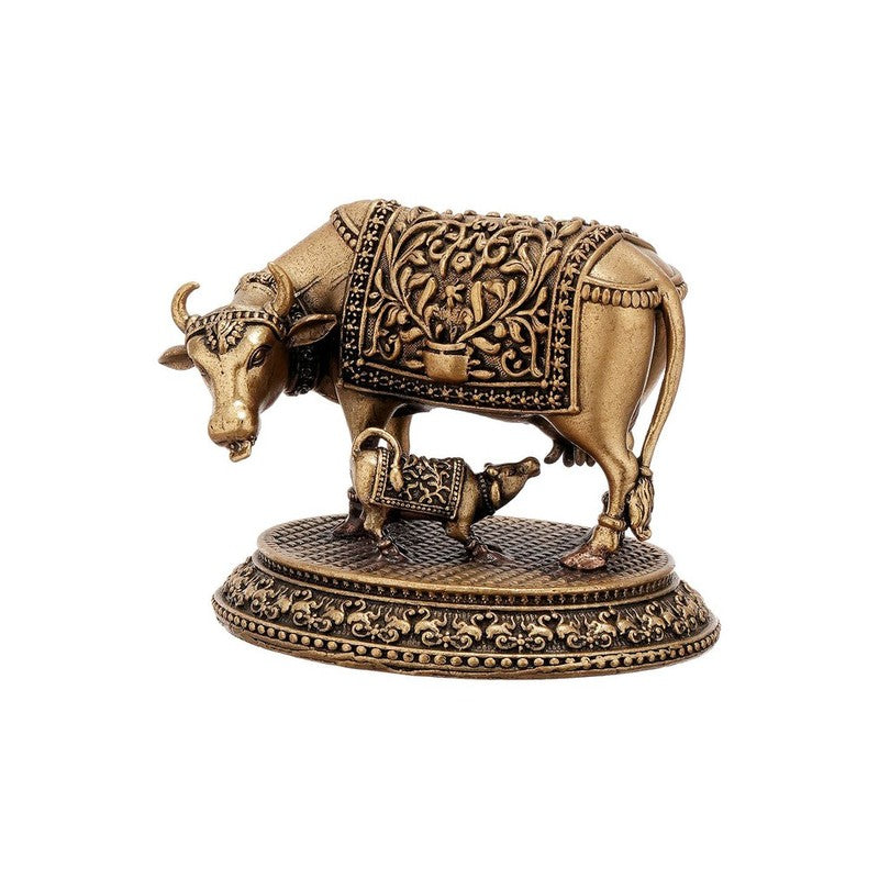 Divinia Sacred Cow & Calf Brass Idol media 7