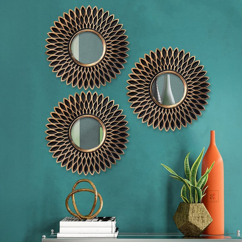 Orbit Petal PVC Wall Mirrors - Set Of Three