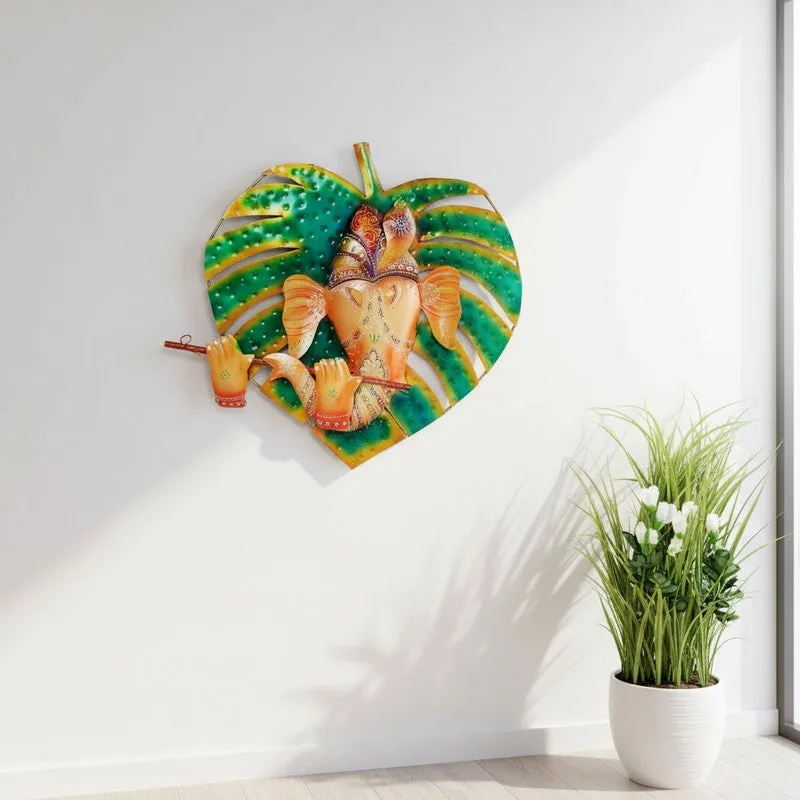 Ganesha Leaf Iron Wall Accents media 5