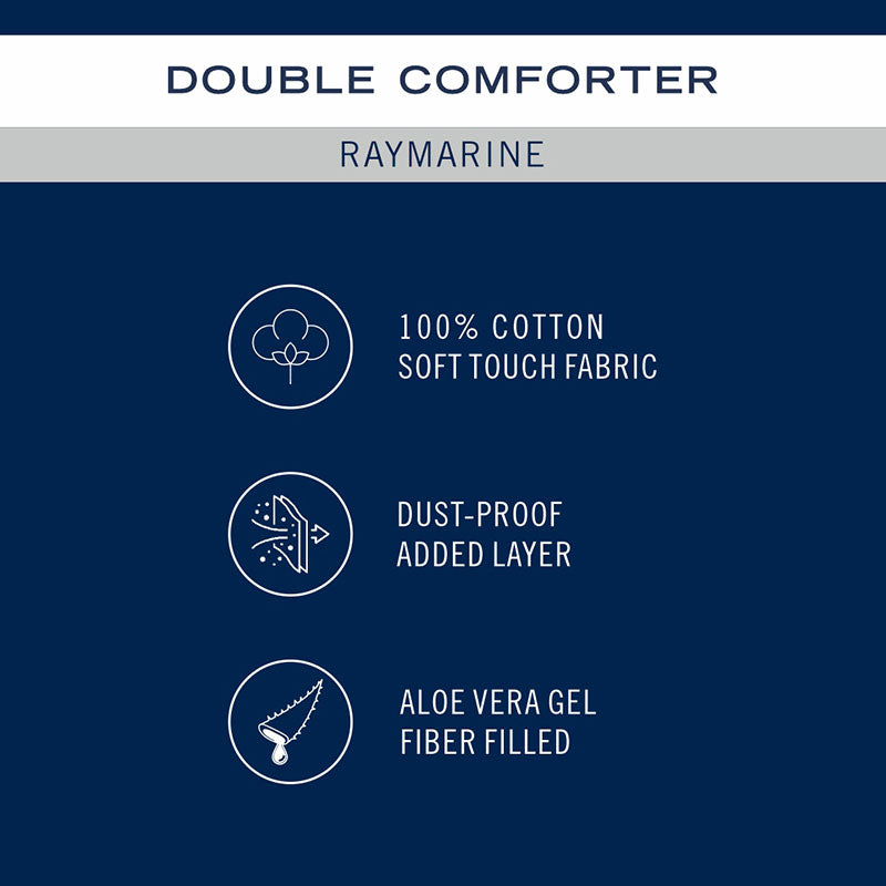 Nautica Fractal Comfort Geometric Cotton Comforter (Pastel Blue) - 150 TC/130 GSM media 7