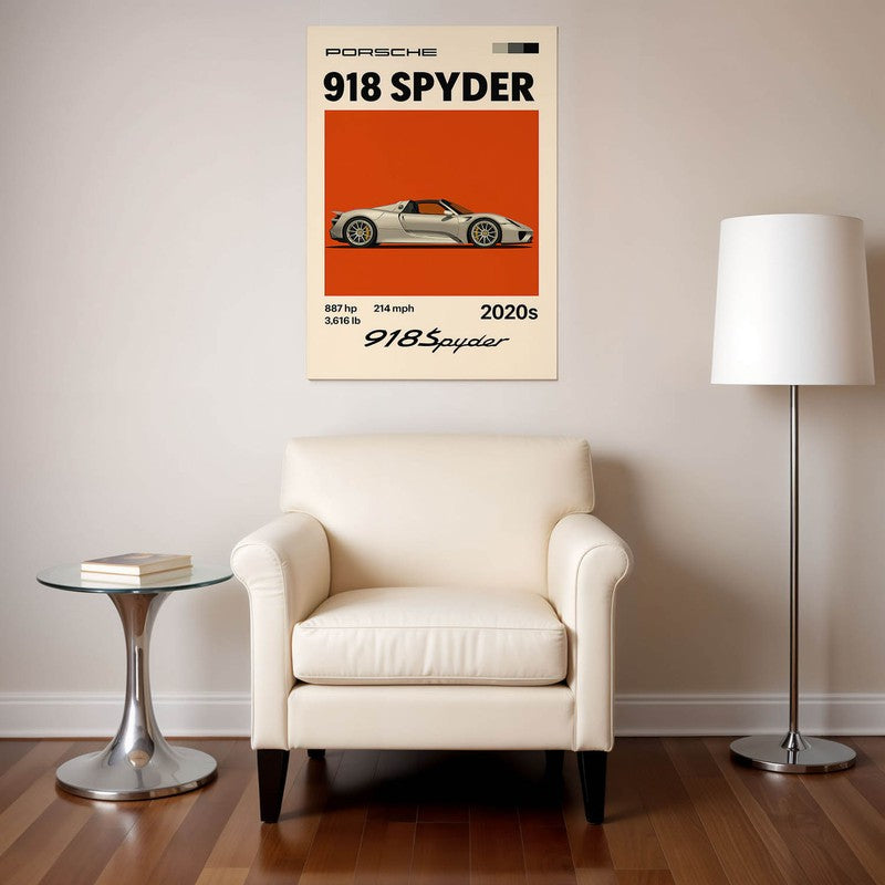 Porsche Powerhouse Wall Poster - Orange