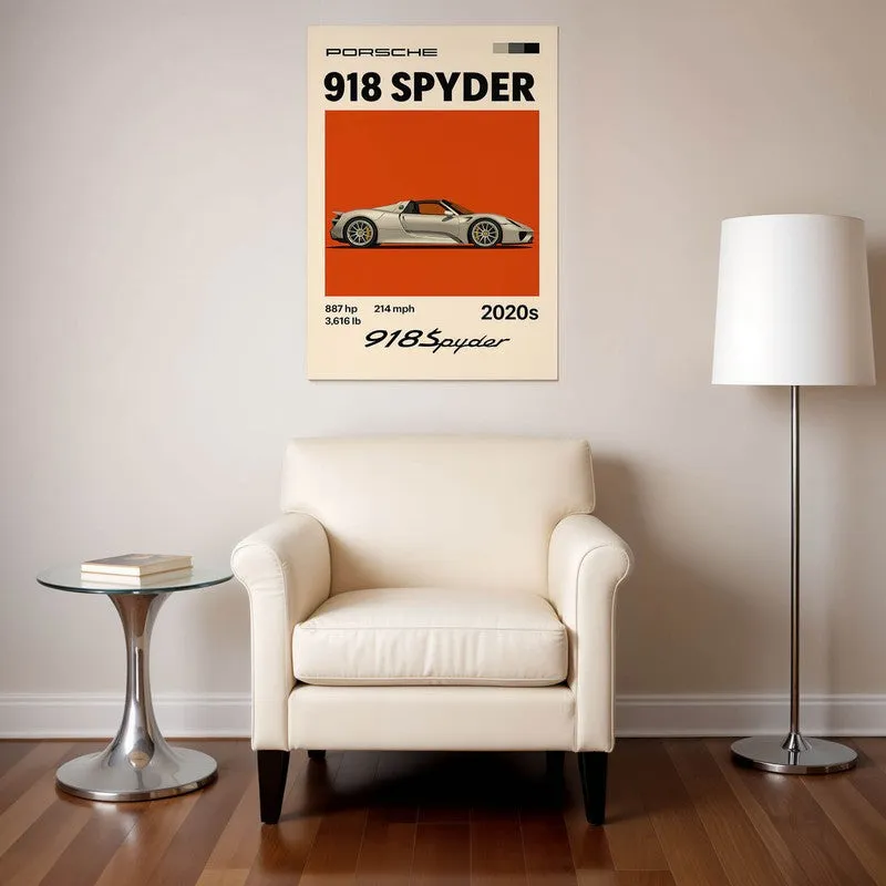 Porsche Powerhouse Wall Poster - Orange media 1
