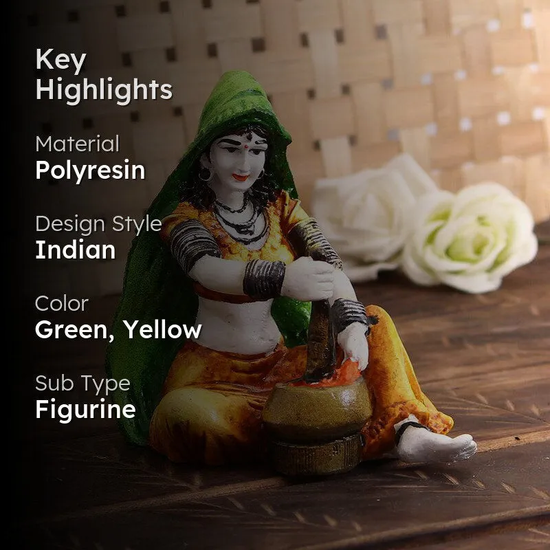 Rajasthani Lady Polyresin Showpiece media 2