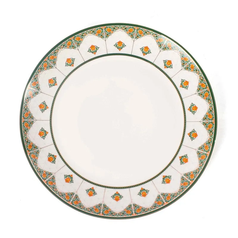 Heritage Line 24k Gold Brushed Dinner Set (Orange,White)- 27 Piece Set media 5