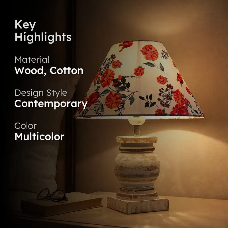 PetalGleam Wooden Table Lamp media 2