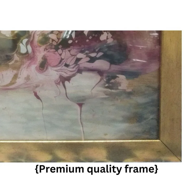Close-up of a gold-toned picture frame corner