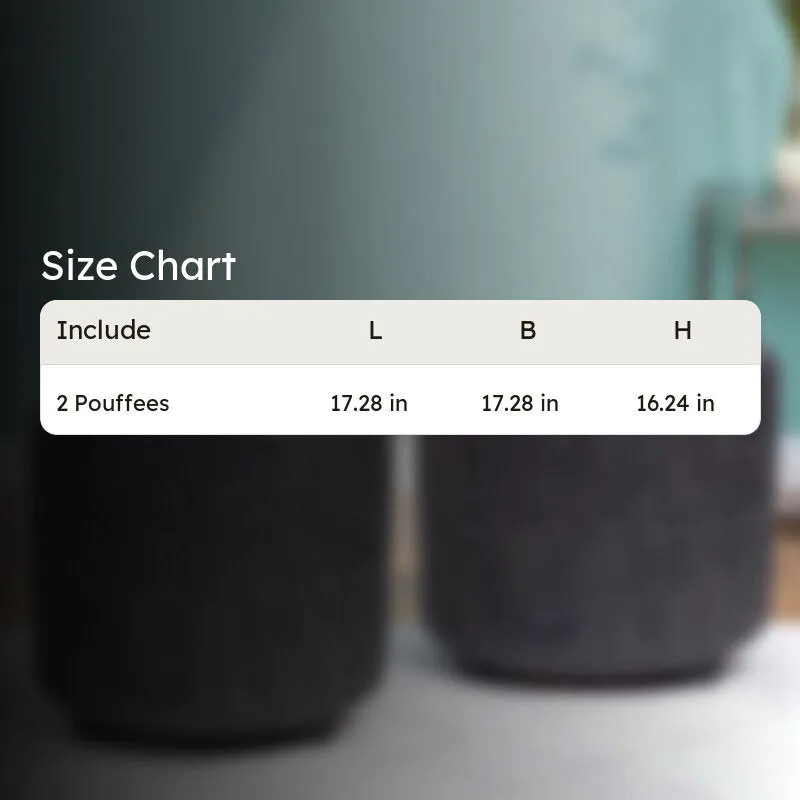 Nrixon Pine Wood Pouffe (Grey) - Set Of Two media 8