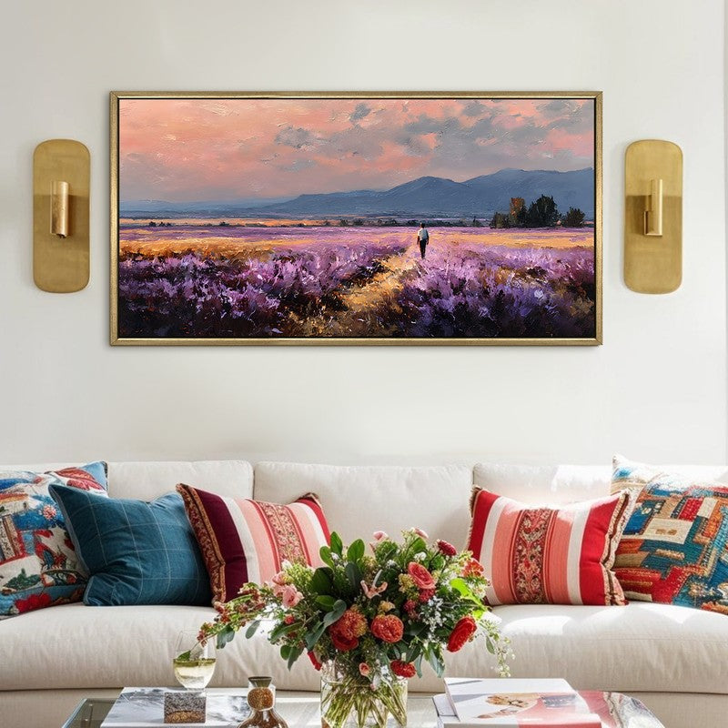 Quiet Lavender Canvas Wall Painting With Frame