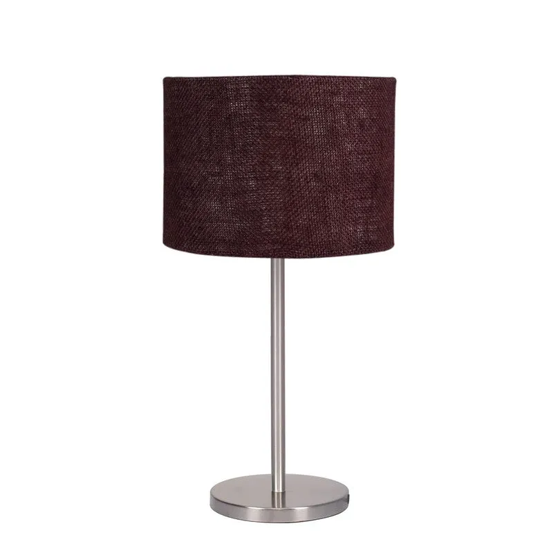 Noctra Silk Glow Metal Table Lamp - Brown media 5