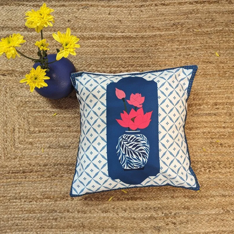 Indigo Pottery Cushion Cover media 1