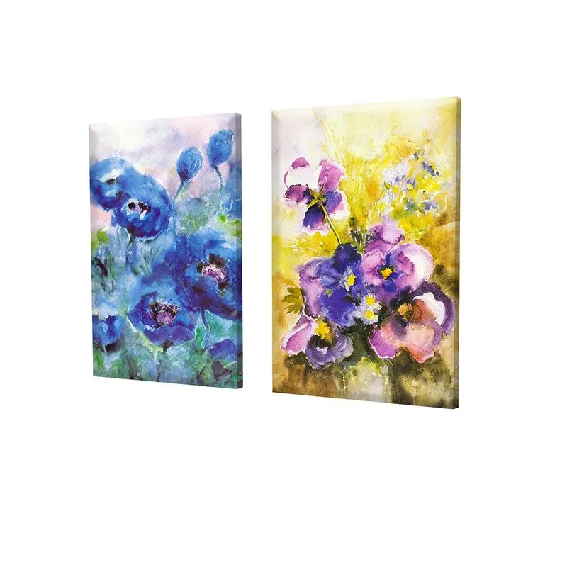 Orient Poppy Canvas Wall Painting - Set Of Two media 4